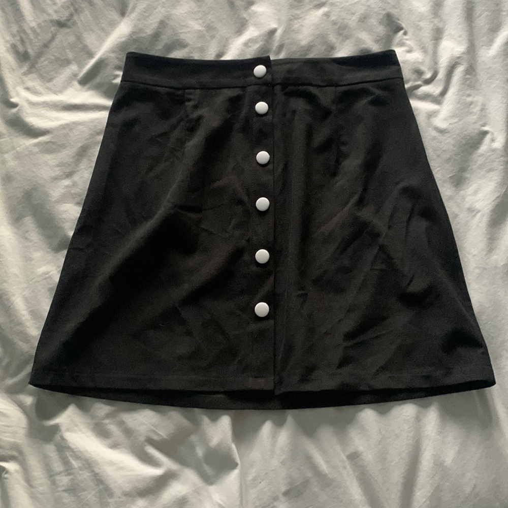 Black button up skirt